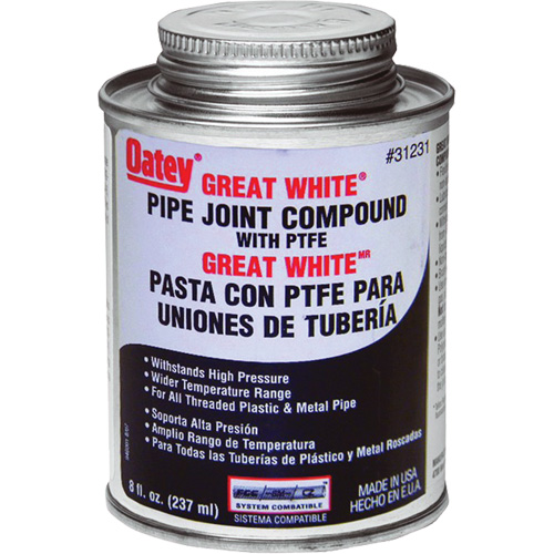 Compos&eacute; pour raccords de tuyaux Great White avec PTFE R.M.G. Prévention