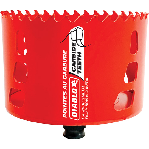 Wood & Metal Hole Saw, 4", 2-3/8" Depth of Cut, Carbide R.M.G. Prévention