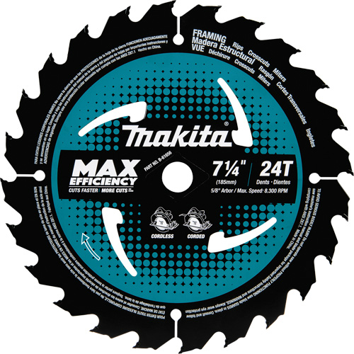 Carbide-Tipped Max Efficiency Framing Circular Saw Blade, 7-1/4", 24 Teeth, Wood Use R.M.G. Prévention