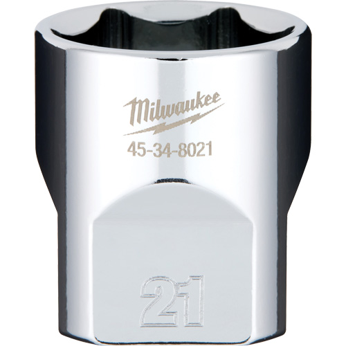 Metric Socket with Four Flat Sides, 21 mm, 3/8" Drive, 6 Points R.M.G. Prévention