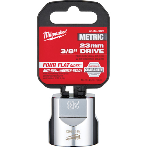 Metric Socket with Four Flat Sides, 23 mm, 3/8" Drive, 6 Points R.M.G. Prévention