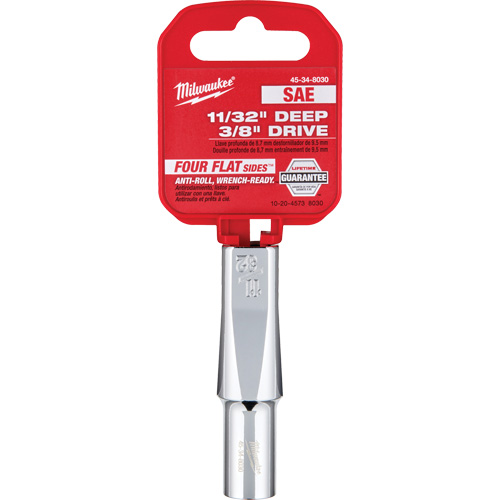 Douille SAE avec c&ocirc;t&eacute;s Four Flats, 11/32", Prise 3/8", 6 pans, Profond R.M.G. Prévention