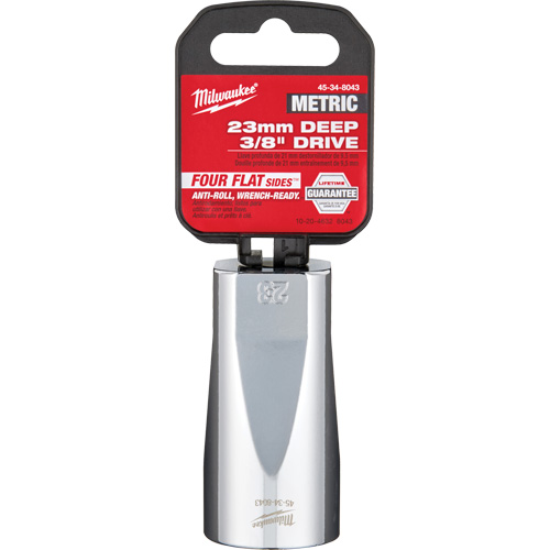 Metric Socket with Four Flat Sides, 23 mm, 3/8" Drive, 6 Points, Deep R.M.G. Prévention