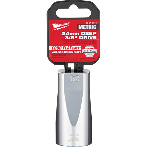 Metric Socket with Four Flat Sides, 24 mm, 3/8" Drive, 6 Points, Deep R.M.G. Prévention