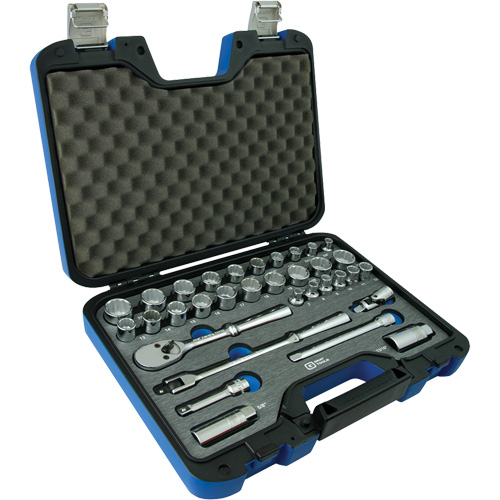 Jeu d'Accessoires pour douilles SAE & m&eacute;triques &agrave; 12 pans, 33 Mcx, Prise de 3/8" R.M.G. Prévention