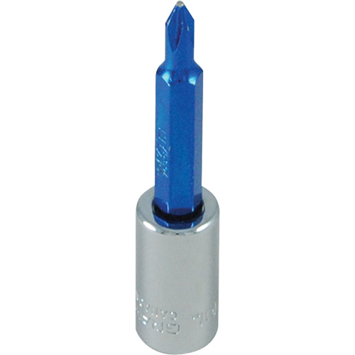 Douille tournevis &agrave; embout bleu, Phillips, #1, Prise 1/4" R.M.G. Prévention