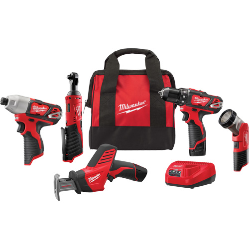 Ensemble 5 pi&egrave;ces doutil combin&eacute; sans fil Redlithium M12, Lithium-ion, 12 V R.M.G. Prévention