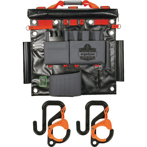 Arsenal 5711 Bucket Truck Tool Board with 2" Locking Aerial Bucket Hooks Kit, Nylon, 8 Pockets, Grey R.M.G. Prévention