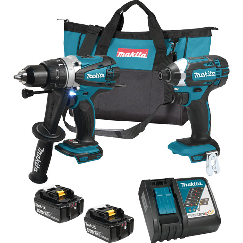 Trousse de 2 outils sans fil LXT avec moteurs sans balai, Lithium-ion, 18 V R.M.G. Prévention
