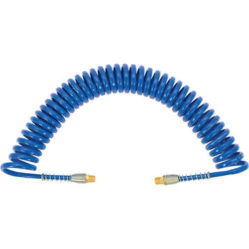 APUB-1425 Tuyau d'air en serpentin avec raccords pivotants et ressort de protection, Air, 1/4" DI x 25' lo, Polyur&eacute;thane R.M.G. Prévention