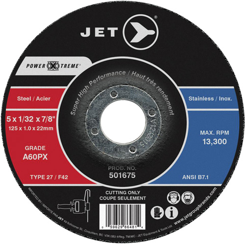 A60PX Power-Xtreme Cut-Off Wheel, 6" x 3/64", 7/8" Arbor, Type 27, 10200 RPM R.M.G. Prévention
