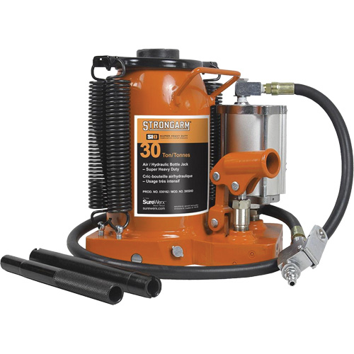 Crics &agrave; bouteille &agrave; air comprim&eacute;, 30 tonne(s), Air comprim&eacute;/hydraulique R.M.G. Prévention