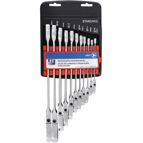 RCWS-11FS Flex Head Wrench Sets, Combination/Flex Head, 11 Pieces, Imperial R.M.G. Prévention