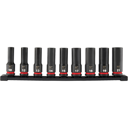 Jeu de douilles m&eacute;triques &agrave; 6 pans Shockwave Impact Duty, 9 Mcx, Chocs, Prise de 1/2", Profond R.M.G. Prévention