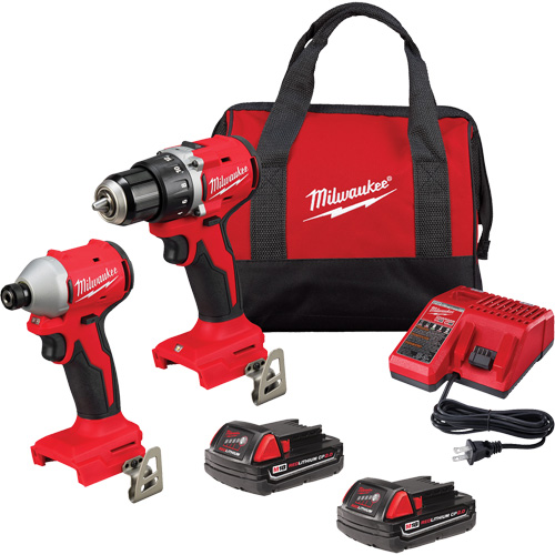 Ensemble combin&eacute; perceuse/tournevis compact sans contact 1/2" & tournevis &agrave; chocs hexagonal 1/4" M18, Lithium-ion, 18 V R.M.G. Prévention