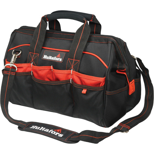 Sacs &agrave; outils pour ouvrier 16", Polyester balistique, Noir/Rouge R.M.G. Prévention