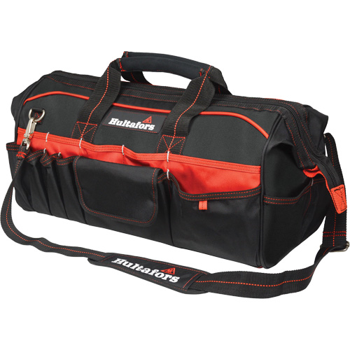 Sacs &agrave; outils pour ouvrier 20", Polyester balistique, Noir/Rouge R.M.G. Prévention