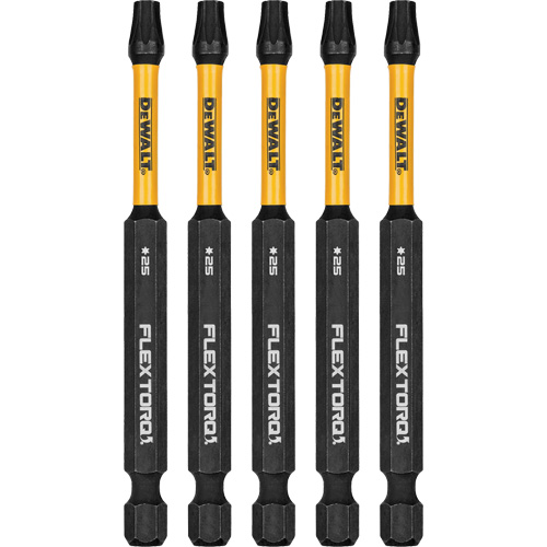 Forets pour tournevis &agrave; chocs FLEXTORQ 5 mcx, Torx, T-25, Prise 1/4" R.M.G. Prévention