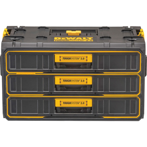Unit&eacute; &agrave; trois tiroirs ToughSystem 2.0, 21-4/5" x 12-3/10" x 12-3/5", Noir/Jaune R.M.G. Prévention