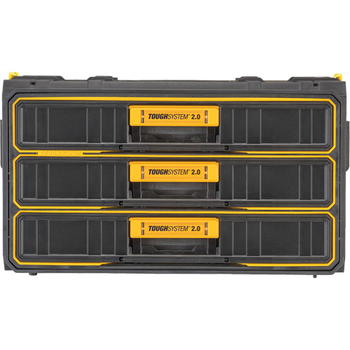 Unit&eacute; &agrave; trois tiroirs ToughSystem 2.0, 21-4/5" x 12-3/10" x 12-3/5", Noir/Jaune R.M.G. Prévention