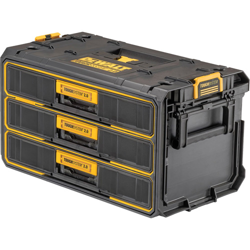 Unit&eacute; &agrave; trois tiroirs ToughSystem 2.0, 21-4/5" x 12-3/10" x 12-3/5", Noir/Jaune R.M.G. Prévention