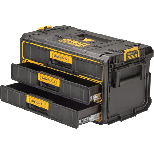 Unit&eacute; &agrave; trois tiroirs ToughSystem 2.0, 21-4/5" x 12-3/10" x 12-3/5", Noir/Jaune R.M.G. Prévention