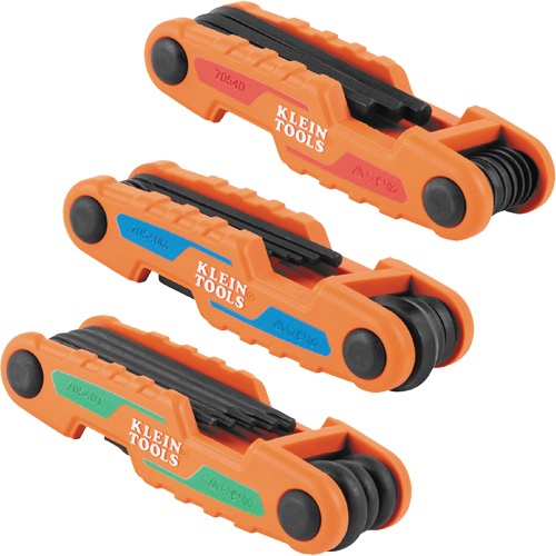 Jeu de cl&eacute;s hexagonales pliant et compact, 25 mcx, M&eacute;trique & imp&eacute;rial/Torx R.M.G. Prévention
