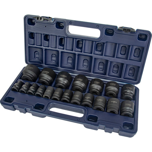 SAE Socket Set, 19 Pcs, Impact, 1/2" Drive Size R.M.G. Prévention
