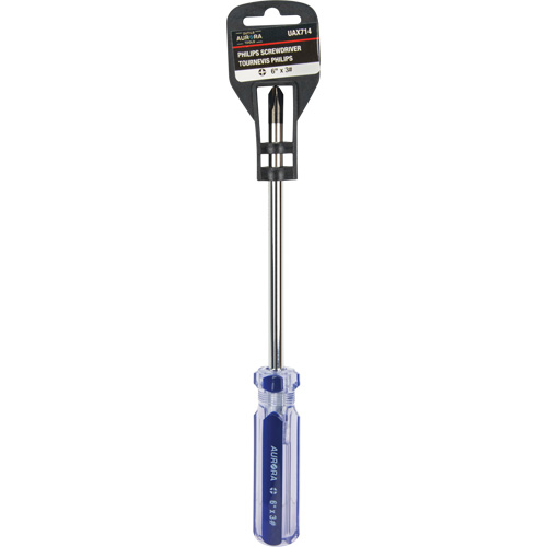 Tournevis Philips bleu transparent avec bandes, #3, Prise Plastique R.M.G. Prévention