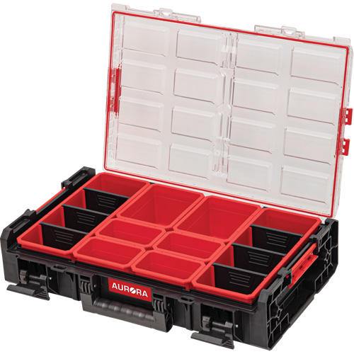 Arx&reg; X-Large Organizer with Short Bins, 23" x 15-1/5" x 5", Black R.M.G. Prévention