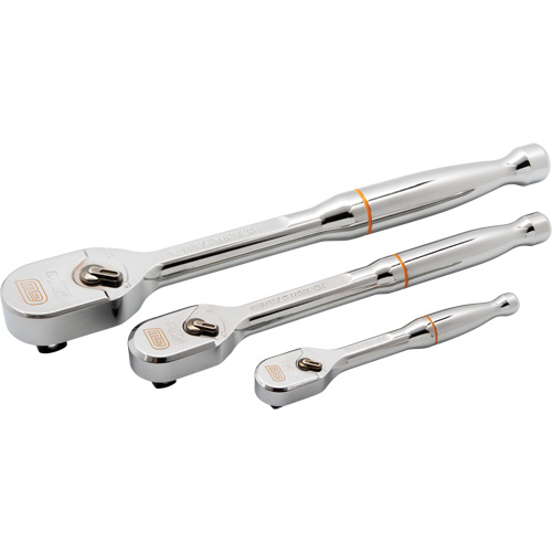 1/4", 3/8" & 1/2" Drive 120XP Full Polish Teardrop Ratchet Set R.M.G. Prévention