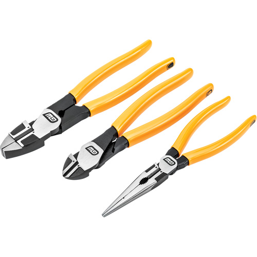 PITBULL Dipped Handle Electrician's Plier Set, 3 Pieces R.M.G. Prévention