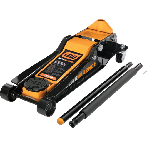 Low Profile Floor Jack, 3.5 Ton(s) Capacity, 3-3/4" Lowered, 21-3/4" Raised, Manual Hydraulic R.M.G. Prévention