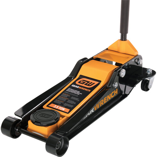 Low Profile Floor Jack, 3.5 Ton(s) Capacity, 3-3/4" Lowered, 21-3/4" Raised, Manual Hydraulic R.M.G. Prévention