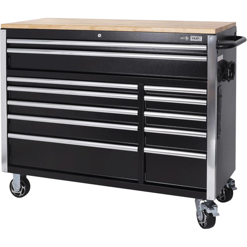HDRC5212 HD Series Roller Cabinet, 12 Drawers, 51-1/4" W x 21" D x 40-3/10" H, Black R.M.G. Prévention