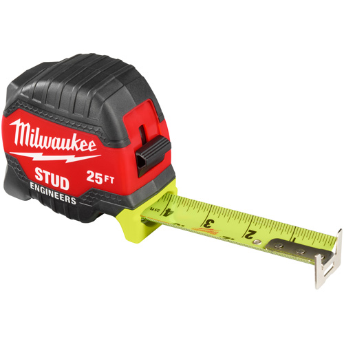 Ruban &agrave; mesurer Stud avec &eacute;chelle pour ing&eacute;nieur, 1-5/16" x 25' R.M.G. Prévention