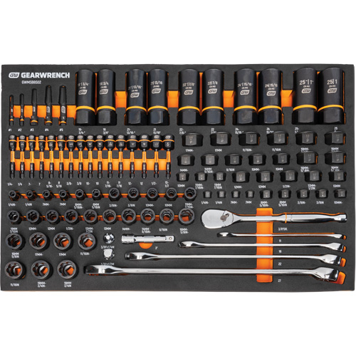 Jeu d'outils de m&eacute;canicien dans des plateaux modulaires en mousse avec conteneur de rangement, 247 morceaux R.M.G. Prévention