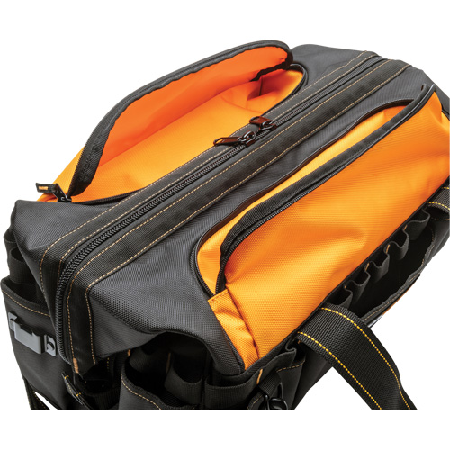 Sac &agrave; outils de 20" pour les professionnels, Nylon, 33 pochettes, Noir/Orange R.M.G. Prévention