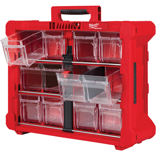 Organisateur PACKOUT &agrave; bac inclinable, 15-1/5" x 19-7/10" x 6-7/10", Noir/Rouge R.M.G. Prévention