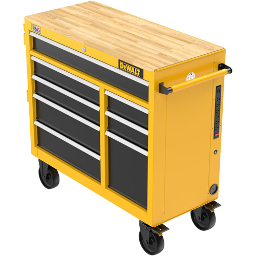 Heavy-Duty Mobile Workstation, 8 Drawers, 40" W x Yellow R.M.G. Prévention