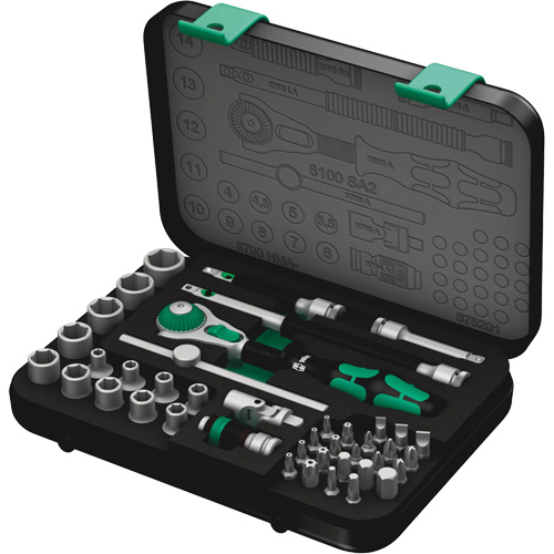 Jeu de cliquets rapides Zyklop 8100 SA 2, 42 Mcx, Prise de 3/8" R.M.G. Prévention