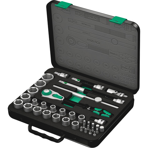 Jeu de cliquets rapides Zyklop 8100 SC 2, 37 Mcx, Prise de 3/8" R.M.G. Prévention