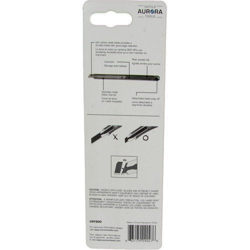9mm Standard-Duty Knife, Stainless Steel, Plastic Handle R.M.G. Prévention