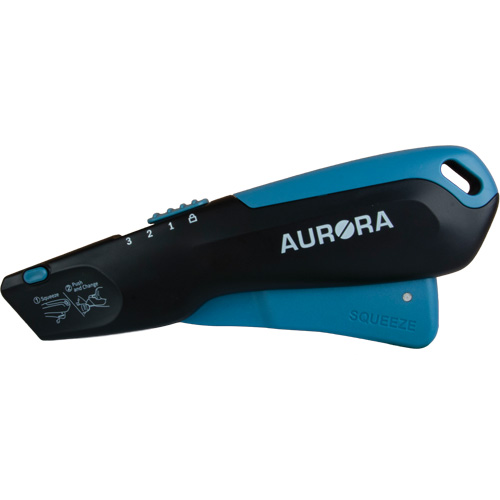 Retractable Safety Knife , Stainless Steel, Heavy-Duty, Plastic/Aluminum Handle R.M.G. Prévention