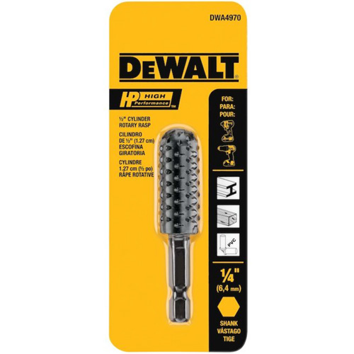 R&acirc;pe rotative cylindrique haute performance 1/2" avec tige hexagonale 1/4" R.M.G. Prévention