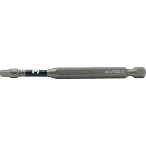 Impactech&reg; Power Bit, Square, #3 Tip, 1/4" Drive Size, 6" Length R.M.G. Prévention