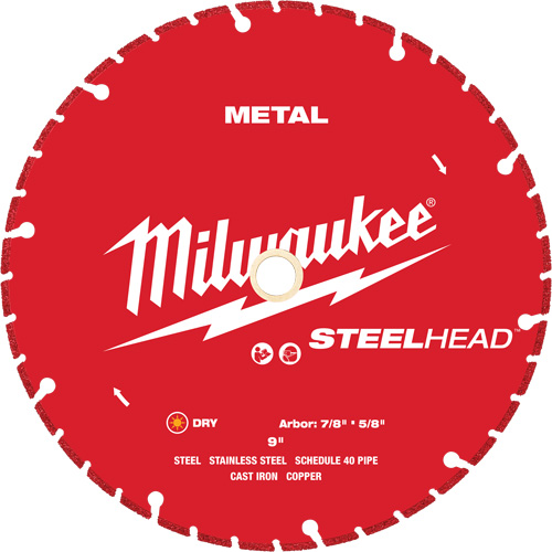 Lame de coupe diamant&eacute;e STEELHEAD, 9", Pour M&eacute;tal R.M.G. Prévention