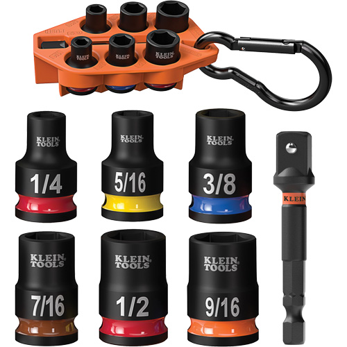 Grab-And-Go Impact Socket Set, SAE, 7 Pcs, Impact, 3/8" Drive Size R.M.G. Prévention