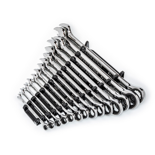 90-Tooth 12 Point SAE Wrench Set, Ratcheting Combination, 14 Pieces, Imperial R.M.G. Prévention
