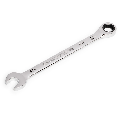90-Tooth Ratcheting Combination Wrench, 12 Point, 3/4", Chrome Finish R.M.G. Prévention
